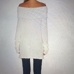 White off the shoulder sweater